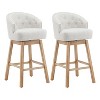 CAVINAS Polyester 360°Swivel Bar Stools Set of 2,Counter Stools with Solid Rubber Wood Frame and Footrest,Kitchen Chair for Kitchen Island - 4 of 4