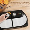 YASHE Double 6-Inch Waffle Maker, 1400W, stainless steel, non-stick plates, temperature control, cool-touch handles — perfect for breakfast and snacks - 4 of 4