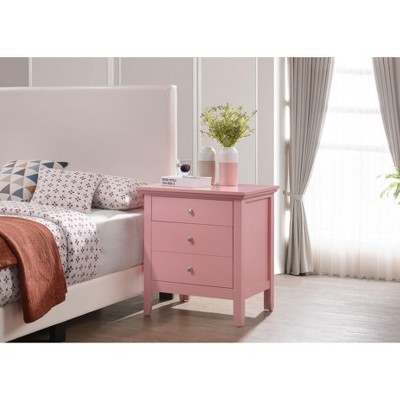 Hammond Pink 3-Drawer Solid Wood Nightstand