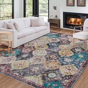 Area Rug,Rugs for Living Room & Bedroom,Bohemian Washable Rug - 1 of 4