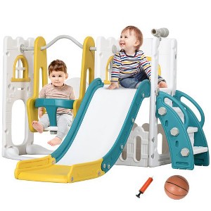 Hotraffy 6 in 1 Toddler Slide and Swing Set - 1 of 4