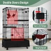 BestMassage 52 Inch Cat Cage Cat Crate with Hammock Two Front Doors for Cats, Black - 3 of 4