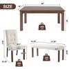 6-Piece Modern Dining Table Set with Rectangular Table, 4 Upholstered Chairs and Bench, Wood Frame for Kitchen or Dining Room-Tanpinhause - 4 of 4