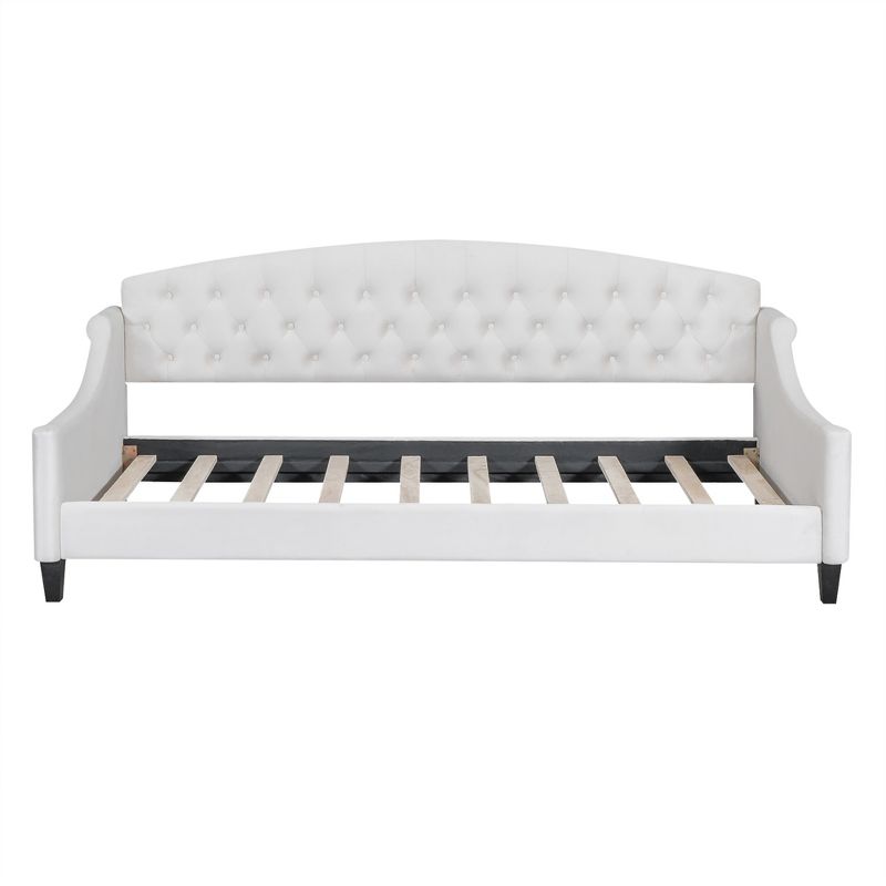 Twin Size Elegant Luxury Tufted Button Daybed - ModernLuxe, 5 of 10