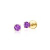 Pure Collection by Ross-Simons Amethyst Flat-Back Earrings in 14kt Yellow Gold - 3 of 4