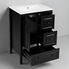 24" Freestanding Bathroom Vanity with Ceramic Sink, Soft-Close Cabinet & Drawers, Retro Metal Handles, Open Back for Plumbing - 4 of 4