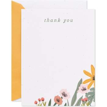 20ct 'thank You' Assorted Wedding Cards Floral - Papyrus : Target