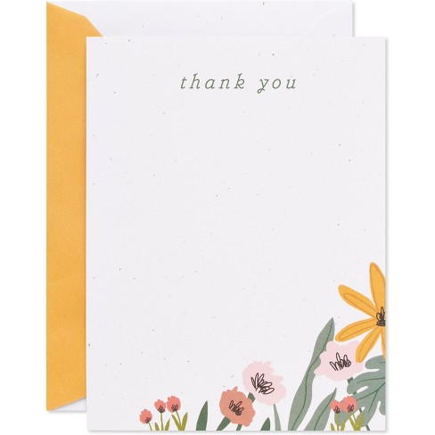 10ct Blank Stationery Cards Floral
