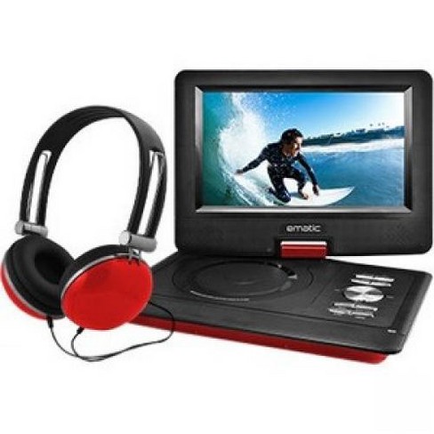 Ematic Epd116 Portable Dvd Player 10 Display 1024 X 600 Red Dvd R Cd R Dvd Video Video Cd Mp4 Divx Cd Da Mp3 Target