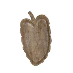 Leaf Serving Tray Mango Wood by Foreside Home & Garden