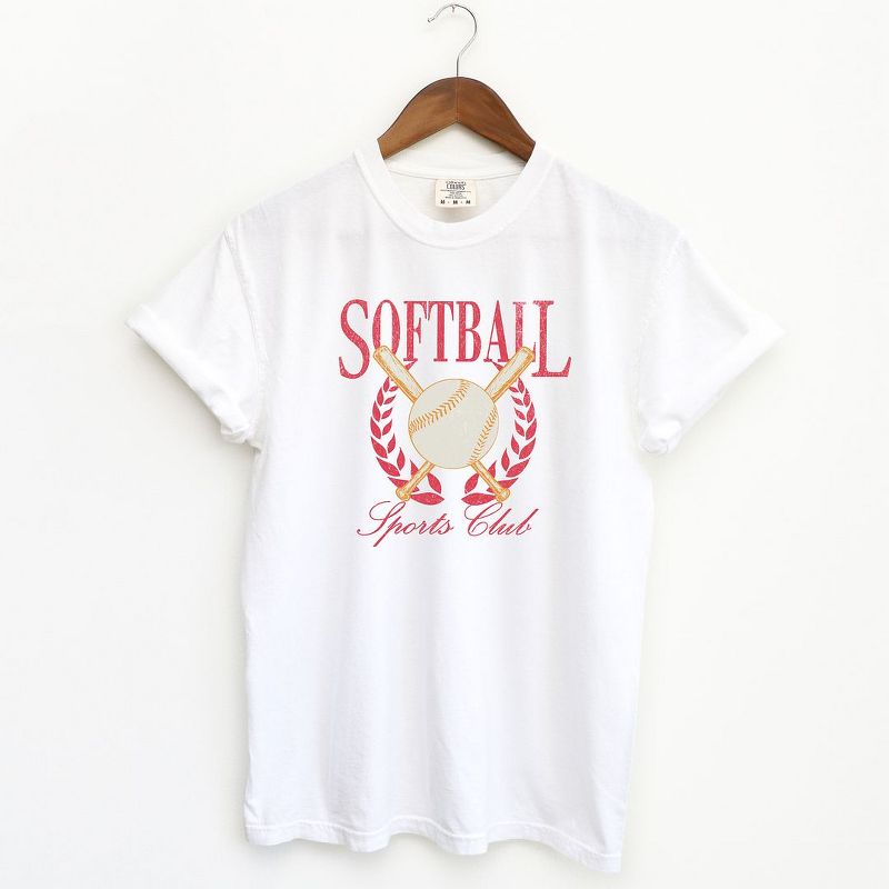 Simply Sage Market Women's Softball Sports Club Short Sleeve Garment Dyed Tee, 1 of 5