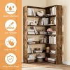 6-Tier Corner Bookshelf, L-Shaped Wood Bookcase w/ Baffles, Open Storage for Bedroom, Living Room, Office, Kitchen - 4 of 4
