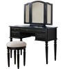 Vynxaria Contemporary Bedroom Vanity Set with Foldable Mirror & Stool - White Finish - 4 of 4