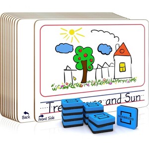 SCRIBBLEDO Picture Lined 9”x12” Dry Erase Boards 10-Pack - 1 of 4