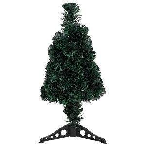 vidaXL Artificial Slim Christmas Tree with Stand 2 ft Fiber Optic - 2 x 1 ft - 1 of 4