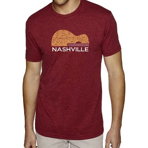 LA Pop Art Nashville Guitar - Men's Premium Blend Word Art T-Shirt - 1 of 4