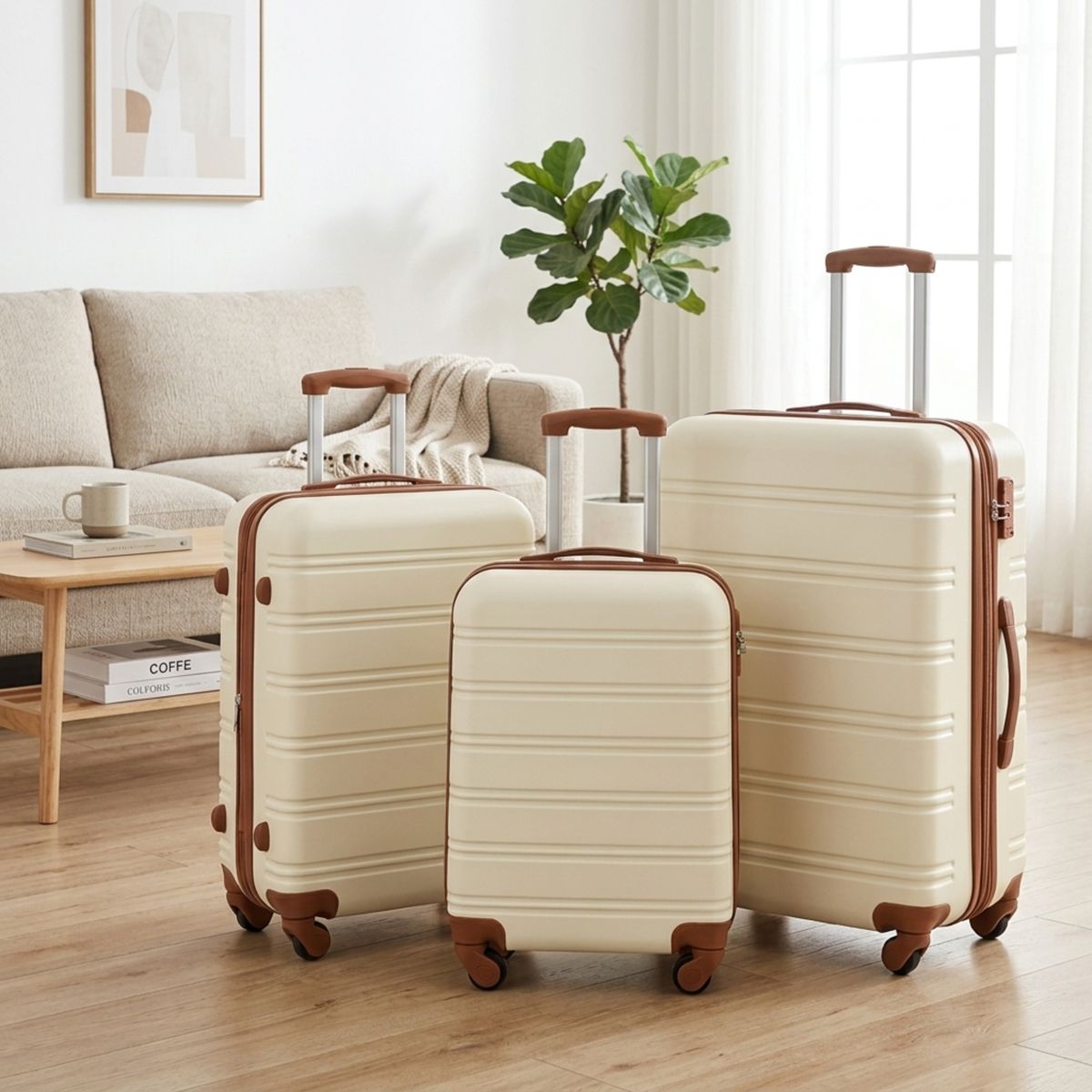 Polibi 3 Piece Hardside Spinner Luggage Set with TSA Lock Expanable Lightweigh Suitcase 20 Inch + 24 Inch + 28 Inch - thumbnail 2
