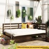 Full Size Acacia Wood Garden Porch Swing Bed,Wooden Outdoor Patio Hammock Swing Chair with Ropes,2 Person Hanging Patio Chair-Coolbibila - 2 of 4