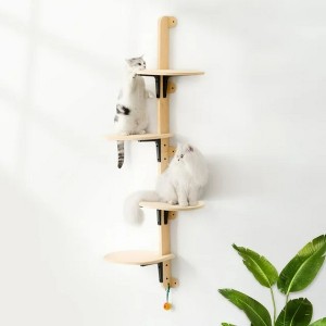 Mewoofun Pet Toy Door Mounted 4 Level Cat Climber Shelves, Door Hanging Cat Tower Without Drilling, Brown, 25.4"*11.8"*65.4" - 1 of 4