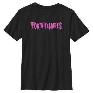 Boys Fortnite Halloween Pumpkin Monster Neon Art T Shirt - 1 of 4