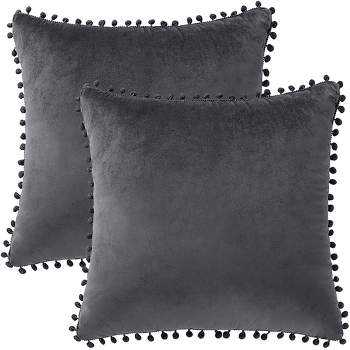Pavilia Set Of 2 Pom Pom Throw Pillow Covers, Decorative Pompom Fringe  Square Cushion Cases For Couch Sofa Bed : Target