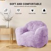 Plush Rabbit Velvet Bean Bag Chair, Ultra Soft Accent Chair with High-Resilience Sponge Fill, 320GSM Polyester Lounge Chair for Living Room, Apartment - 3 of 4