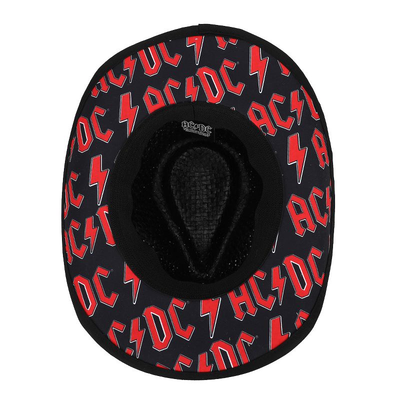 ACDC Logo Patch Straw Cowboy Hat, 3 of 5
