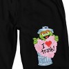 Sesame Street Oscar the Grouch “I Love Trash” Men’s Black Lounge Shorts - 2 of 4