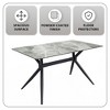 LeisureMod Elega Modern Dining Table Rectangular Tabletop and Durable Black Stainless Steel Base for Kitchen and Dining Room - 4 of 4