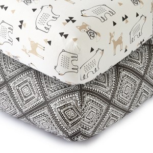 Bailey Fitted Nursery Crib Sheet - set of 2 - Levtex Baby - 1 of 1