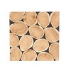 Olivia & May 24"x24" Teak Wood Abstract Handmade Mosaic Inspired Wood Slab Wall Decor with Black Backing Brown: Modern Style - 2 of 4