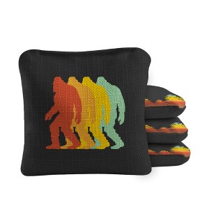 Skip's Garage | Retro Sasquatch Synergy Pro Black Cornhole Bags (Set of 4) - 1 of 4