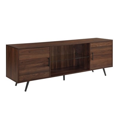 2 Door Mid-Century Modern Wood Storage TV Stand for TVs up to 80"  - Saracina Home