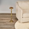 Royal Hampton 26 Inch Drink Side Table with Round Top and Turned Pedestal Metal Base - 4 of 4