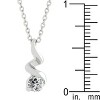 Slickblue Ice Twist Rhodium-Plated Pendant with Round Cubic Zirconia, 0.5 ct, 15.5 Inch Chain, Lobster Clasp - 3 of 3