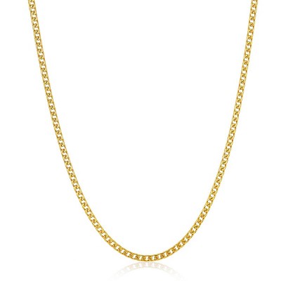 Men's 3mm Rounded Franco Chain Stainless Steel Necklace - 22" Gold