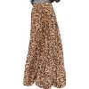 Women's High Waist Maxi Skirt, Flowy Pleated Chiffon Long Skirt Leopard - 2 of 4