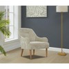 Vynxaria Chenille Armchair, Modern Style Accent Chair with Wood Legs, Comfy Design for Living Room, Bedroom, Office, Light Grey - 2 of 4
