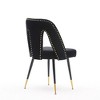 NicBex  Set of 2 Dining Chairs with Nailheads and Gold Tipped Black Metal Legs,Velvet Upholstered Armless Chairs for Kitchen,Living Room - 4 of 4