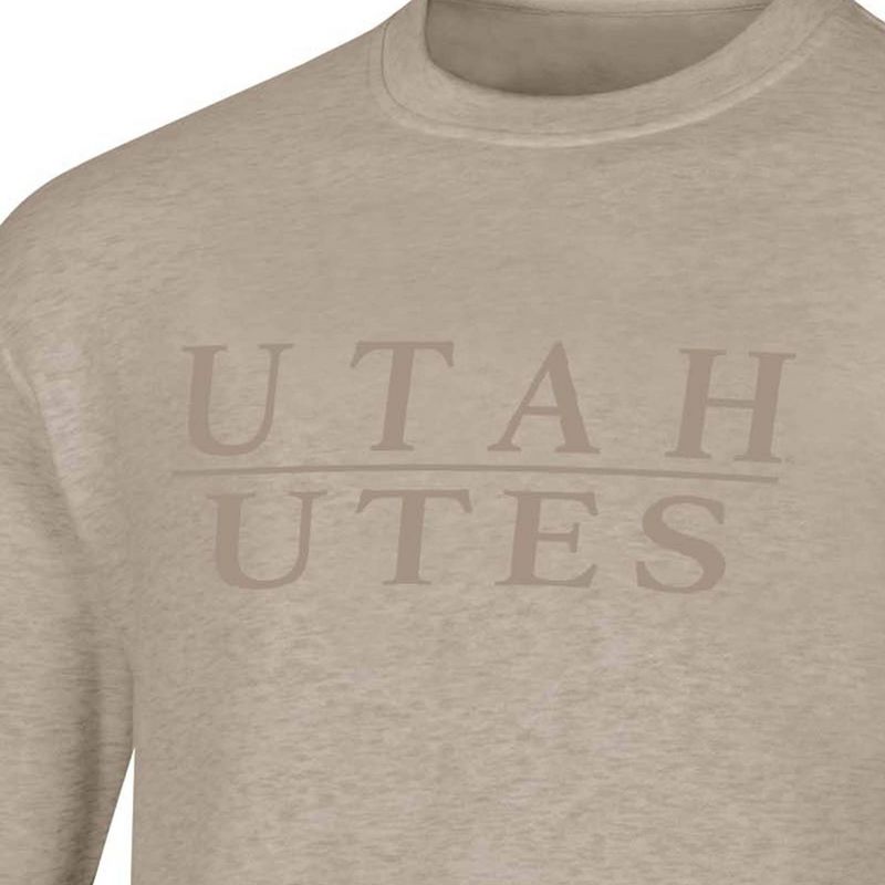 NCAA Utah Utes Tonal Sand Crew Fleece Sweatshirt, 3 of 4