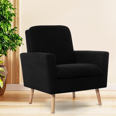 Home Imports Emporium Teddy Fleece Accent Chair for Living Room in Black