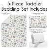 Sweet Jojo Designs Gender Neutral Unisex Toddler Bedding Set Watercolor Elephants Grey Green and Blue 5pc - 3 of 4