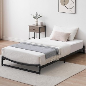 Homhougo Low Profile Queen Bed Frame, 6 Inch Heavy Duty Metal Queen Size Platform Bed Frame, Mattress Foundation with Steel Slat Support, Black - 1 of 4