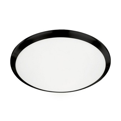 Malta Sleek Black and Brushed Nickel LED Flush Mount Ceiling Light