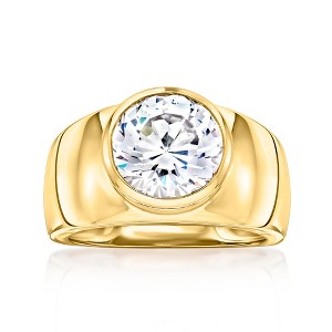 Ross-Simons 3.50 Carat Bezel-Set CZ Ring in 18kt Gold Over Sterling - 1 of 4