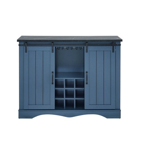 47 Wine Bar Cabinet Navy Home Essentials Target