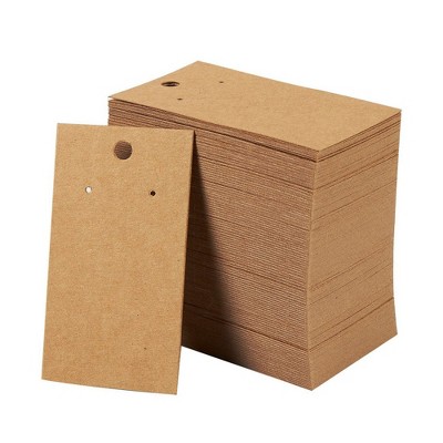 Juvale 200 Pack Kraft Paper Ear Studs & Earring Jewelry Display Cards, 3.5 x 2 in