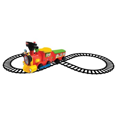 Mickey Mouse Multi-Color Battery-Powered Ride-On Train with Caboose