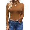 Ekouaer Women's Turtleneck Tops Ribbed Pullover Sweater Long Sleeves Shirts Midweight Thermal Underwear Blouse - 4 of 4