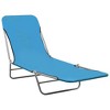 vidaXL Folding Sun Loungers 2 pcs Steel and Fabric Blue - 2 of 4